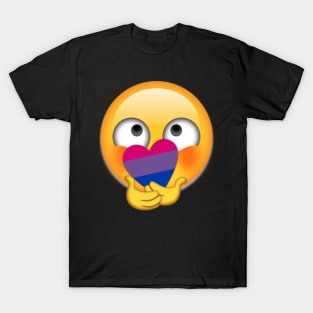 Bisexual Shy Heart Emoji T-Shirt